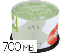 CD-R Q-CONNECT CAPACIDAD 700MB DURACION 80MIN VELOCIDAD 52X BOTE DE 50 UNIDADES