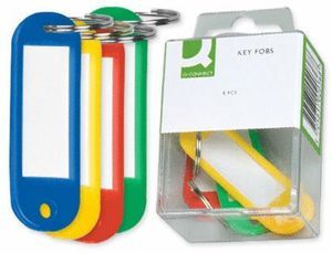 LLAVERO PORTAETIQUETAS Q-CONNECT CAJA DE 6 UNIDADES COLORES SURTIDOS