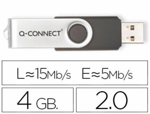 MEMORIA USB Q-CONNECT FLASH 4 GB 2.0