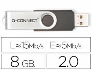 MEMORIA USB Q-CONNECT FLASH 8 GB 2.0